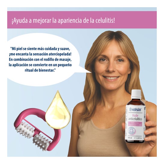 Evolsin Huile Anticelulítico 100ml + Rodillo de Masaje
