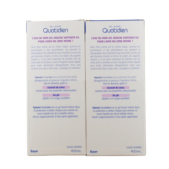 Hydralin Pack Gel de Higiene Íntima Quotidien 2x400 ml + 100 ml