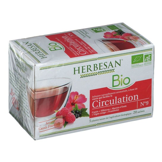 Infusão de ervas Hibiscus Blackcurrant Circulação Eliminação Eliminação de 20 sachês orgânicos