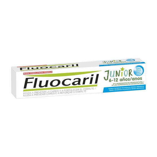 Fluocaril® Junior gel de pasta de mascar com sabor a pastilha dentária 75ml