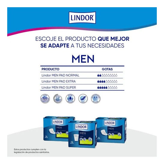 Lindor Men Pad Normal 14uds Lindor Men Pad Normal 14uds