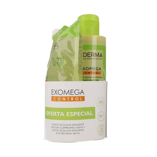 A-Derma Exomega Control Pack Aceite Limpiador 500 ml + Eco Recarga 500 ml