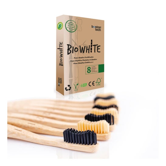 Bio White Escova Dental Branqueador Bambu 8 Unidades