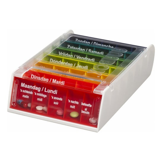 Caixa de Comprimidos Rainbow Semanal Anabox