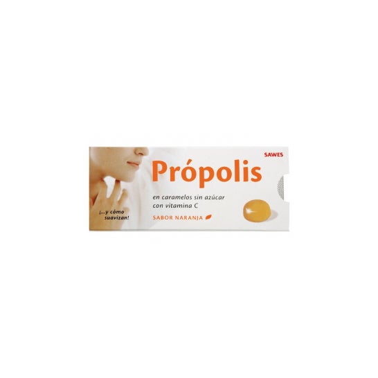 Sawes Propolis rebuçados de sabor laranja sem açúcar 22g