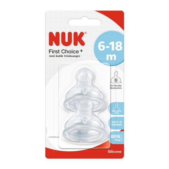 Tetina de silicone Nuk Tamanho 2 furos S 1ud