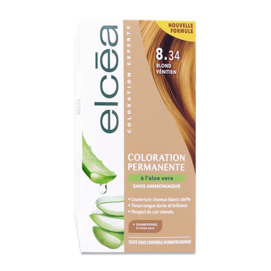 Elcea Coloração Permanente Aloe Vera 8.34 Loiro Veneziano 140 ml