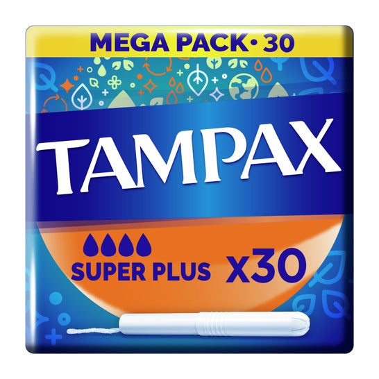Tampax Tampões com Aplicador de Papelão Suplerplus 30 pcs