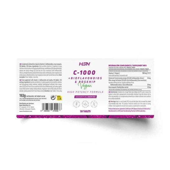 HSN Vitamina C 1000mg + Bioflavonoides + Rosa Mosqueta 120comp