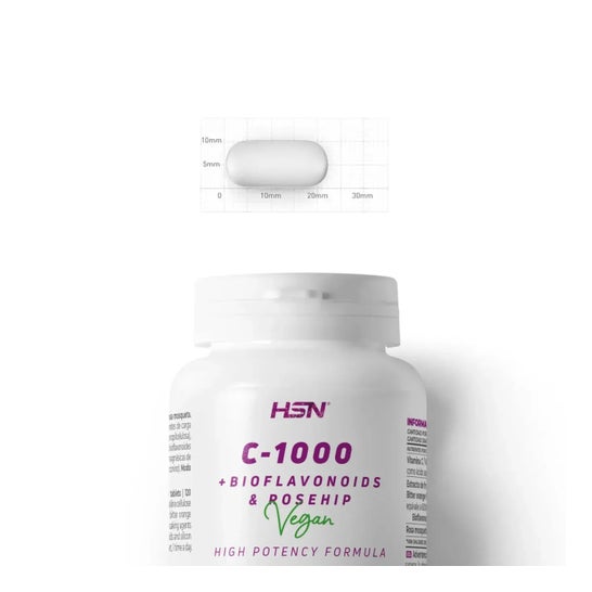 HSN Vitamina C 1000mg + Bioflavonoides + Rosa Mosqueta 120comp