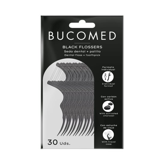 Normon Bucomed Black Flossers 2em1 Fio Dental + Palito