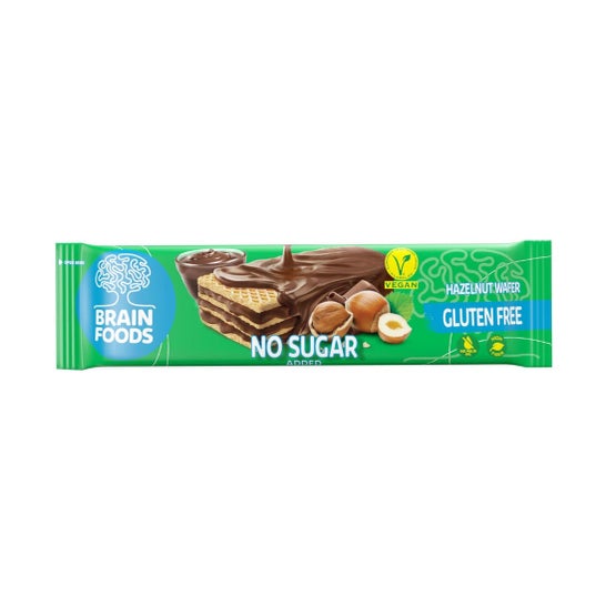 Brain Foods Wafer Avellana Sin Azúcar Sin Gluten 40g