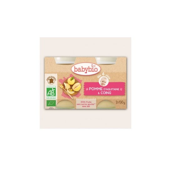 Babybio Organic Quince Jars em 4 meses 2x130g