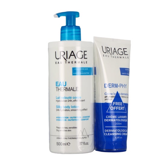 Uriage Pack Água Termal Leite Corporal Sedoso 500 ml + Derm-Phy 200 ml
