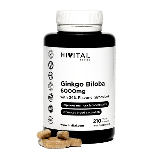 Alimentos Hivitais Ginkgo Biloba 6000mg 210 caps vegan