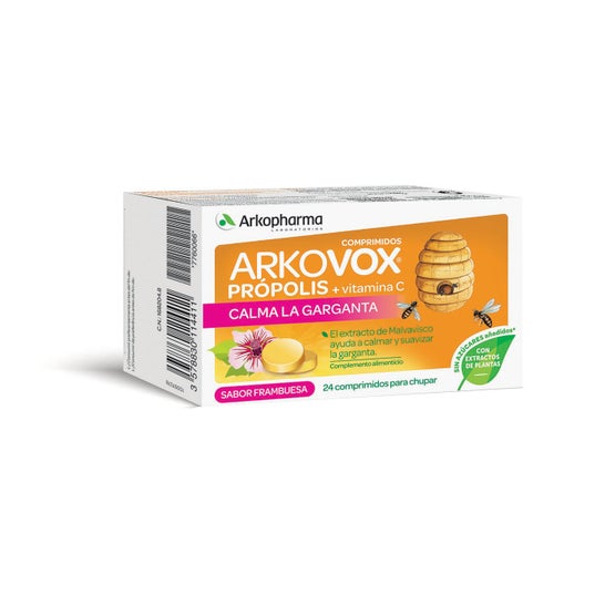 Arkovox propolis + vitamina C sabor framboesa 24comp