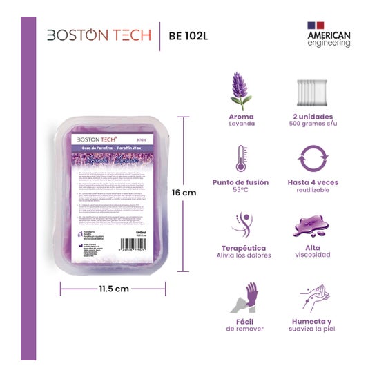 Boston Tech Cera Parafina Lavanda Pack 2x500 gr