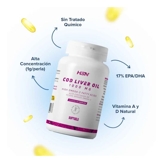 HSN Aceite de Hígado de Bacalao 1000mg 120 perlas