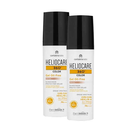 Heliocare 360º Gel Oil-Free Beige Protector Solar SPF50+ 2x 50ml