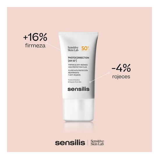 Sensilis Photocorrection [AR 50+] Fluido Reafirmante Anti-Rougeurs SPF50+ 2x40 ml