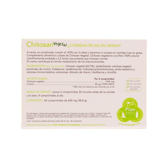 Quitosana vegetal Triestop 60comp
