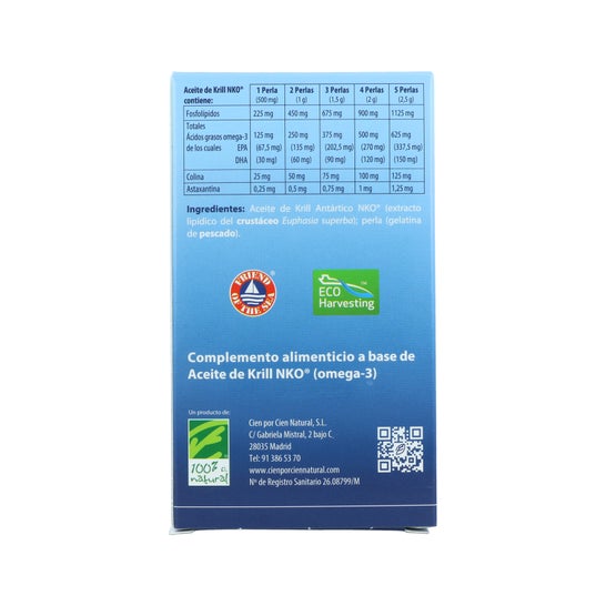 100% Natural Nko Krill Óleo 40 cápsulas de 500mg