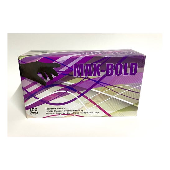 Max-Bold Guantes de Nitrilo Negros Talla Xl  Max-Bold,