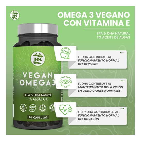 HN Vegan Omega 3 EPA & DHA Natural Óleo de Algas 90 caps