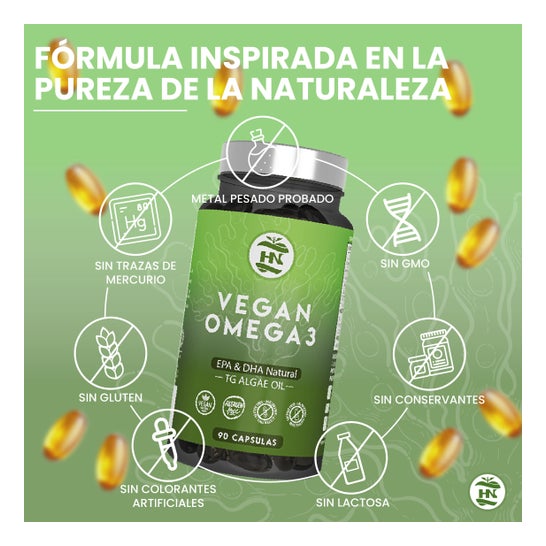 HN Vegan Omega 3 EPA & DHA Natural Óleo de Algas 90 caps