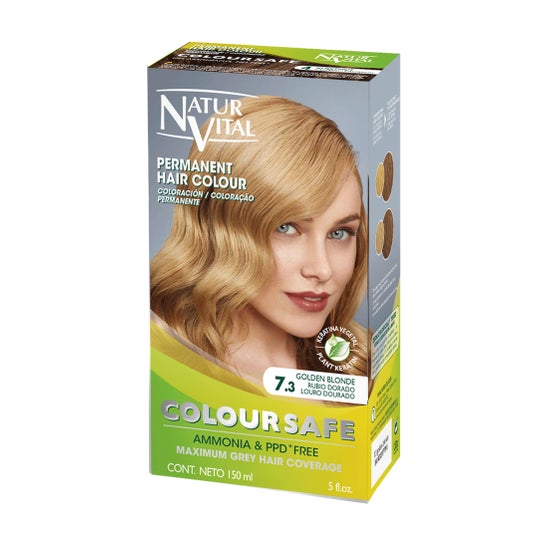NaturVital Coloursafe Permanent Hair Color 7.3 Golden Blonde 150ml