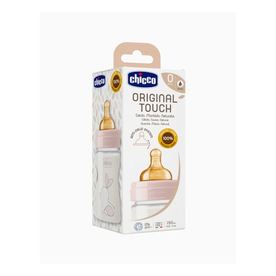 Biberão Chicco Toque Original Rosa 0m 150ml 1UD