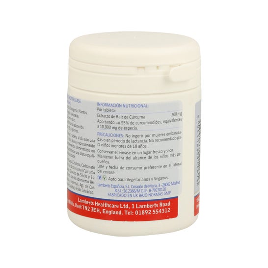 Lamberts Cúrcuma De Liberación Rápida 60 Tabs Lamberts,
