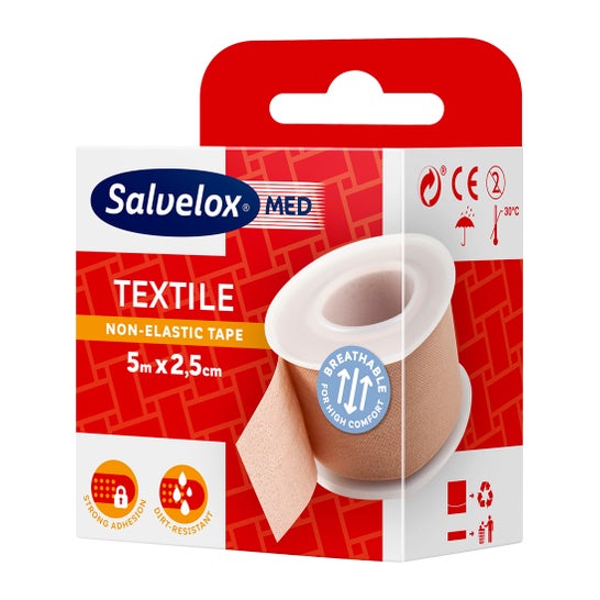 Atadura adesiva 5mx2.5cm 1ud de matéria têxtil de Salvelox