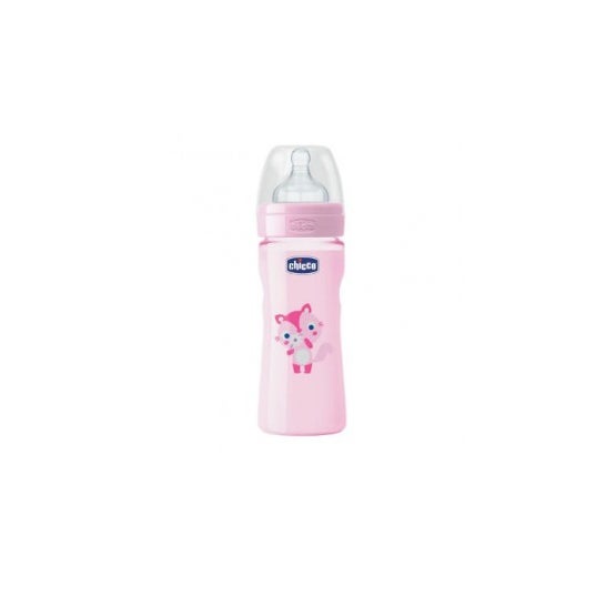 Chicco Biberon Wp Pp Rosa 250 Silicone Médio Fluxo