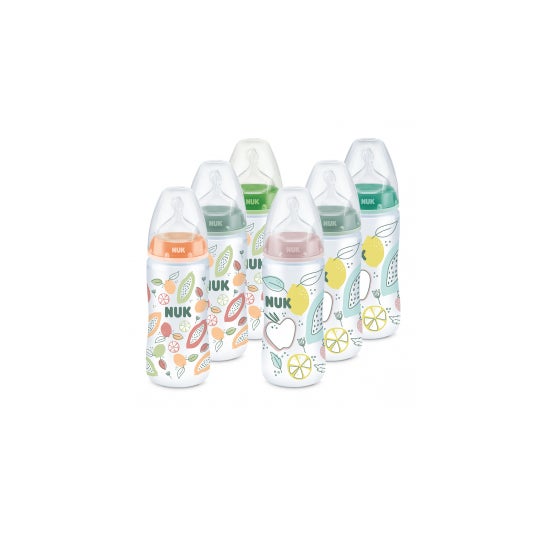 Nuk mamadeira viagem primeira escolha mamilo silicone boca larga tamanho 1 buraco m 300 ml