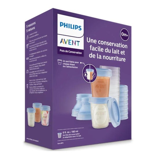 Embalagens de leite materno Avent Via 10 copos Embalagens de leite materno Avent Via 10 copos