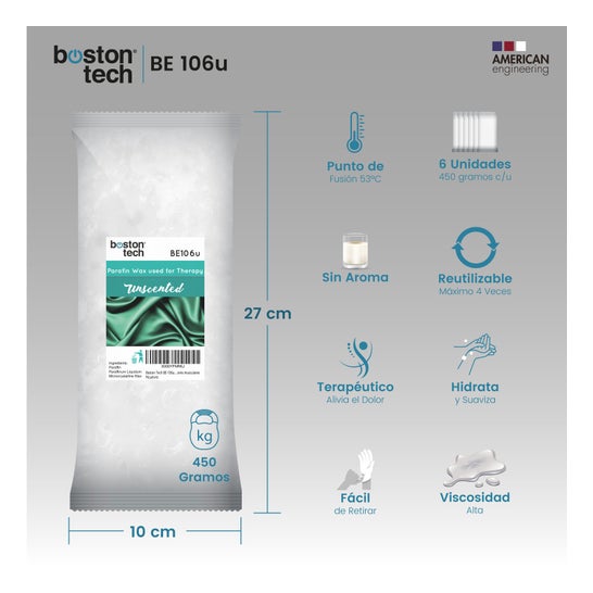 Boston Tech Cera Parafina Pura Sin Aroma 3000g