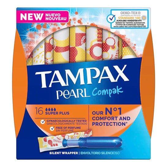 Tampax Pearl Compak Super Plus Tampões 16 peças