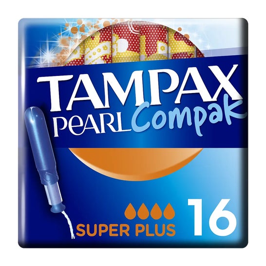 Tampax Pearl Compak Super Plus Tampões 16 peças Tampax Pearl Compak Super Plus Tampões 16 peças