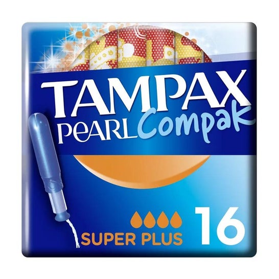 Tampax Pearl Compak Super Plus Tampões 16 peças Tampax Pearl Compak Super Plus Tampões 16 peças