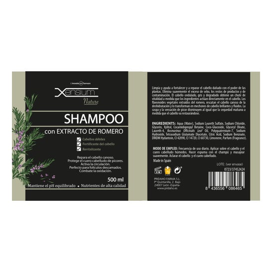 Xensium Nature Champô Extracto de Alecrim 500 ml