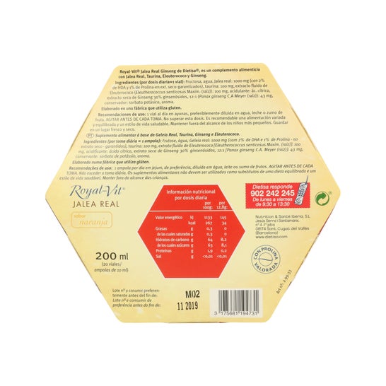 Ginseng Geleia Real Vit Royal 20 Ampolas