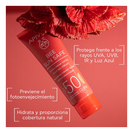 Apivita Bee Sun Safe Hydra Fresh Gel-Crema Facial con Color SPF50 50 ml