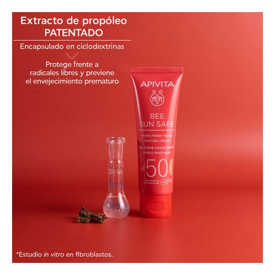 Apivita Bee Sun Safe Hydra Fresh Gel-Crema Facial con Color SPF50 50 ml