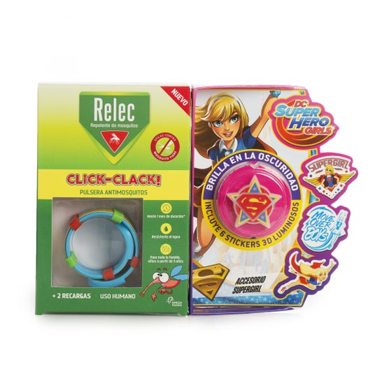 Relec Click-Clack Pulseira Anti-mosquito Super Girl