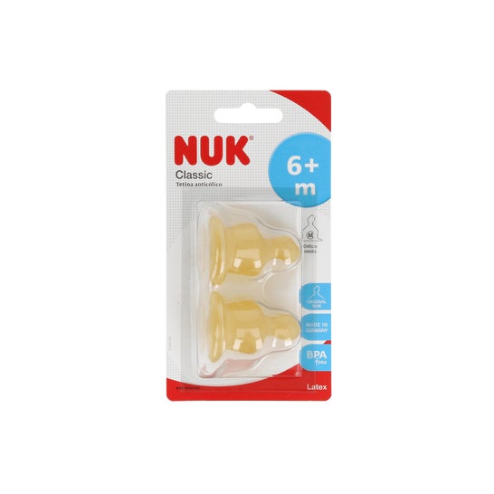 Nuk Teat latex mouth tamanho estreito 2 buracos M 2uds