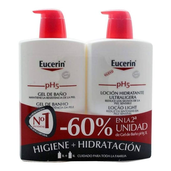 Eucerin Duplo Ultralight Loção Hidratante 1l + Gel de Banho 1
