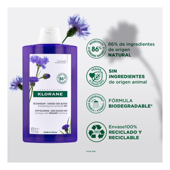 Klorane Champô Centaurea Orgânica Anti-Acelulose 400ml