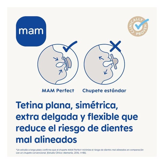 Mam Baby Chupete Silicona Mam Perfect + 6 M Azul MAM,