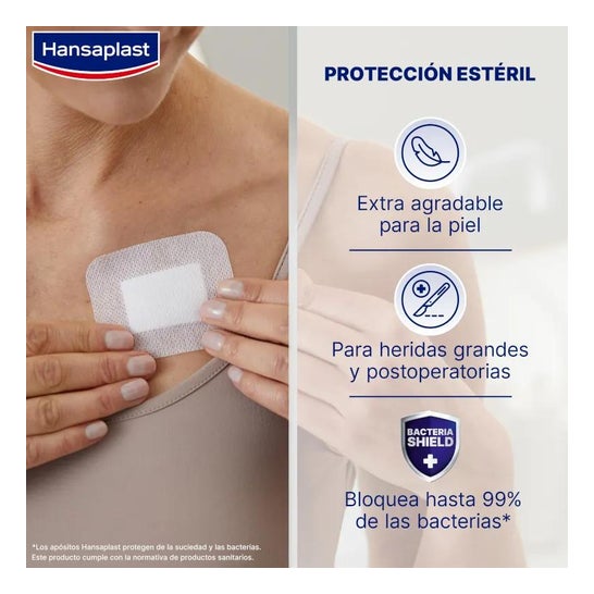 Pensos esterilizados Hansaplast Sensitive XL 6x7cm 5uds